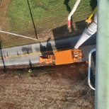 Taking down hazardous hickory tree over the power lines