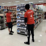 Team Members getting our shelves stocked.
