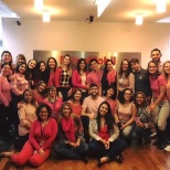 Team celebrating October Pink