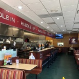 Inside of huddle house after the remodeling was finished