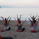 Yoga on the beach during Winspire.