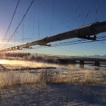 Trans-Alaskan Pipeline suspension bridge.