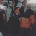 60 pound halibut I caught sport fishing while we weren't working.