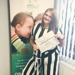 One of our office staff receiving her reward for 'Commitment'