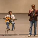 Employees performing at a townhall