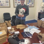 Tim Buckley packing some of our festive boxes for all our care team