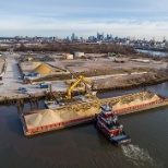 A view of our Southwest Philadelphia Concrete Crushing and barging operation