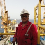 While on duty on off shore rig, Al Wajba (Gulf 2)