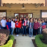 Home office red white and blue for United Way!