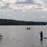 Employees participate in water sport activities during the 2019 employee appreciation event