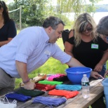 Employees enjoy learning how to make a paracord bracelet at the 2019 Employee Appreciation Event