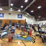 We honor our Mobile Blood Collection Team.  This is an example of what a blood drive looks like.