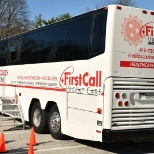 Our medical bus. Partnering with First Call Urgent Care to offer the public testing & vaccinations