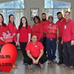 Our Elmwood team wearing RED for Valentine's Day to support Heart Month