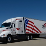 2017 Kenworth T680 outside of the Heartland Express North Liberty, Iowa terminal.