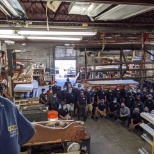 Celebrating our employees in our workshop located in Needham, Massachusetts