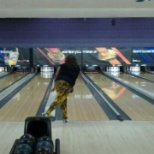 Lady enjoying her day bowling