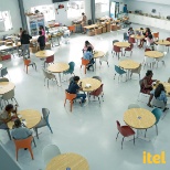 Comfort and safety 1st! That's why we love our spacious inside cafeteria.