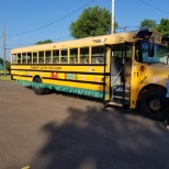 Our bus is luau ready!