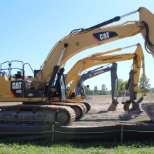 Staging yard on Short Cut Road construction site.