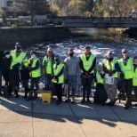 IAI employees volunteered for a fall workday on the Rogue River, October 2020