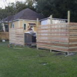 Horizontal custom wood fence