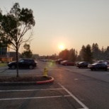 Sunset from the employee's entrance.