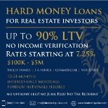 Hard Money Loans Starting at 7.25% Up-To 90% LTV