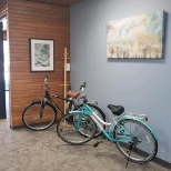 Healthy Staff, Happy Company; RTI recently purchased company bikes for staff to use during breaks.