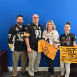 Some of our team members celebrating Jersey Day in the branch!