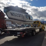 Loaded helicopter going to the airport