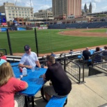 A fun company outing at a local baseball game!