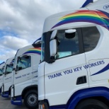 Our Rainbow truck livery in support of the NHS and Key workers