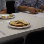 Bring Your Kids to Work Day: Judging the sandwich making contest. Kids had to use the Livenza Grill.