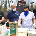 Volunteers came out on a Saturday to Prepare, Cook and Serve food to the local Hero's.