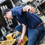 Our Technician working on a Komatsu