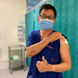 Prof Allen Cheng receives his vaccination