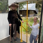 A makeshift tram is helping patients build their strength, balance and confidence.