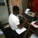 Data entry clerk at electoral commission of Ghana, Jasikan during the limited registration exercise