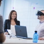 Members of the Bell team working with Virtual Reality.