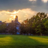 Beautiful sunset at Keuka College