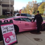 Raffelling Off A Pink Corvette For Breast Cancer Event At Roswell Park Cancer Instuite