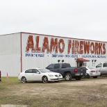 Outside of Alamo Fireworks warehouse.