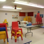 Downstairs dining room for one through three-year-olds