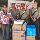 Team Diversified donates cleaning supplies at a collection point set up by the City of Birmingham