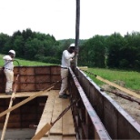 Pouring the walls of the basement