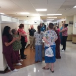 Celebrating our Employee Recognition Awards at the newly built nurses station!