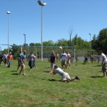 An employee volleyball match at one of our company picnics.