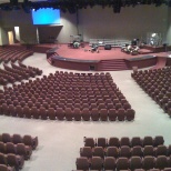 Areal view of inside the 2000 seat sanctuary