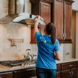 Cleaning the kitchen